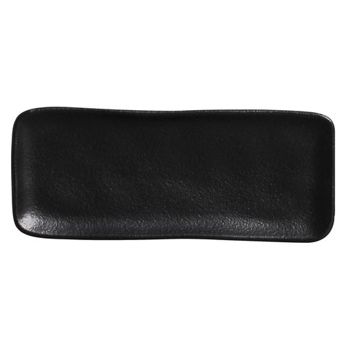 Travessa Retangular Orgânica Preta Matte Porto Brasil 22x9,5 cm