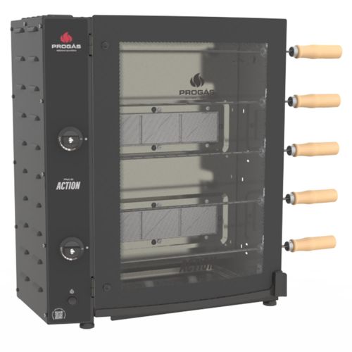 Forno Assador Rotativo PRAC-05I Progás 5 Espetos Infravermelho a Gás Action Bivolt