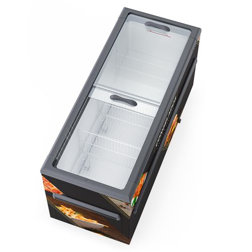 Ilha Expositor de Congelados Dupla Ação Preto GHDI-500 PR Gelopar 220v