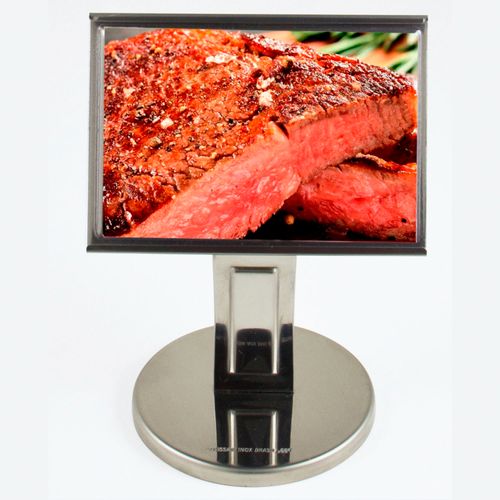 Display em Aço Inox 10 cm com Pé Allissan Inox