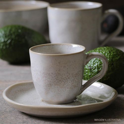 Xícara de Café Bio Latte Porto Brasil 70 ml com Pires