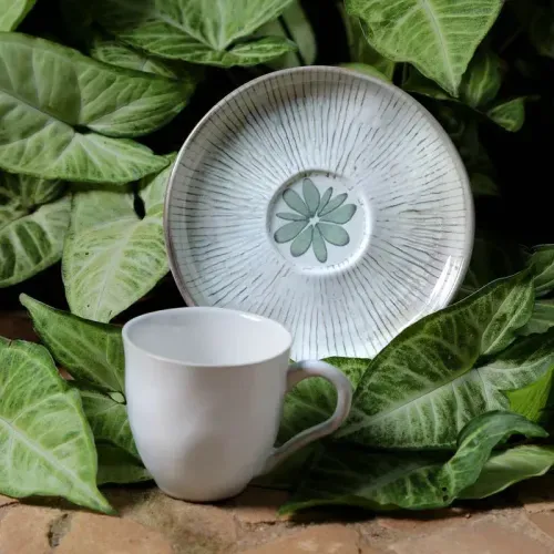 Xícara de Chá Bio Evergreen Porto Brasil 170 ml com Pires