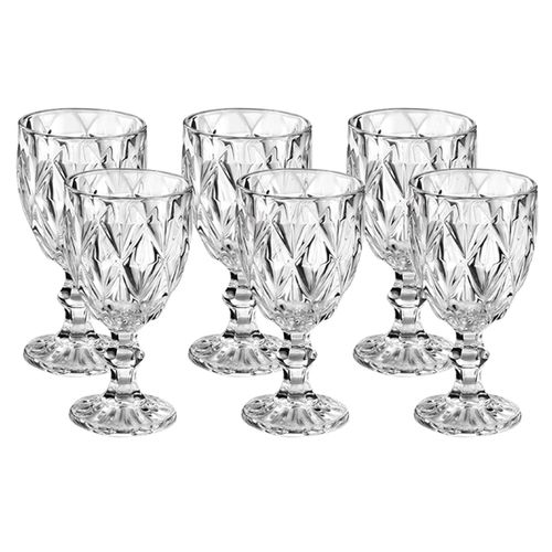 Jogo de Taça para Água Clear Vitral 320 ml com 6 Peças