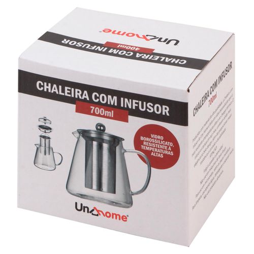 Chaleira de Vidro Uny Home com Infusor 700 ml Requinte