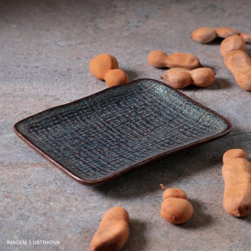 Travessa Retangular Juta Titanium Porto Brasil 14x18 cm