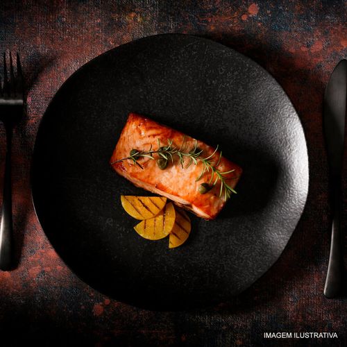 Prato Raso Orgânico Preto Matte Brasil 26,5 cm