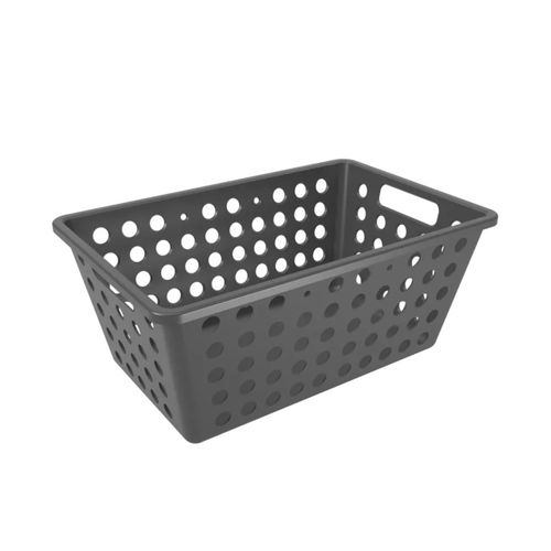 Cesta Grande Cozy Cinza Chumbo Coza 28,8x19,1x12,3 cm