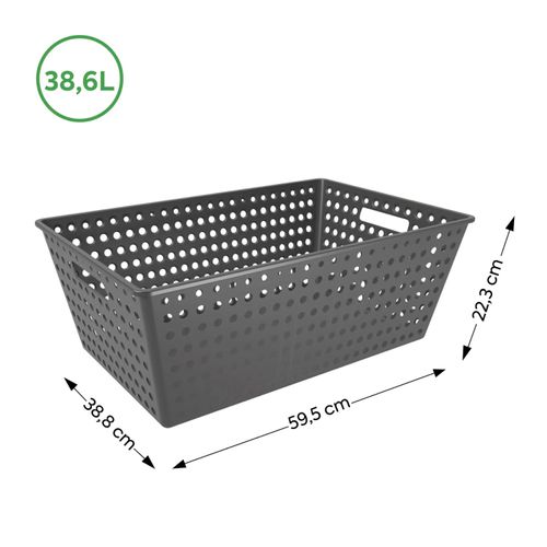 Cestão Organizador Coza One 38,6 Litros Cinza Chumbo