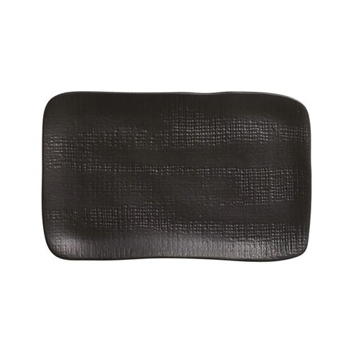 Travessa Retangular Juta Matte Preto Porto Brasil 27x16 cm