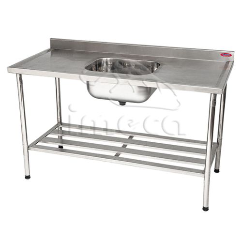 Mesa de Aço Inox Imeca 150x70 cm com 1 Cuba 50x40x25 cm