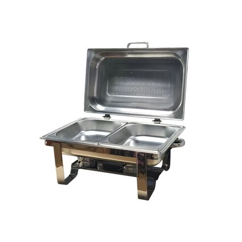 Rechaud Retangular Hauskraft 2 Cubas com Tampa 6 Litros