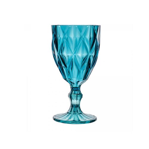 Taça de Água de Vidro Diamond Lyor Azul 350 ml