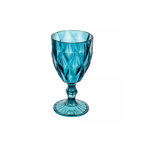 Taça de Água de Vidro Diamond Lyor Azul 350 ml