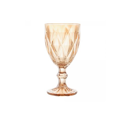 Taça de Água de Vidro Diamond Ambar Lyor Metalizado 350 ml