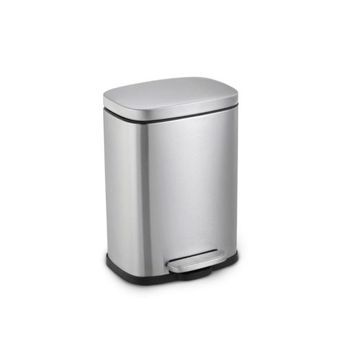 Lixeira Retangular Escovada Nobre 5 Litros com Pedal