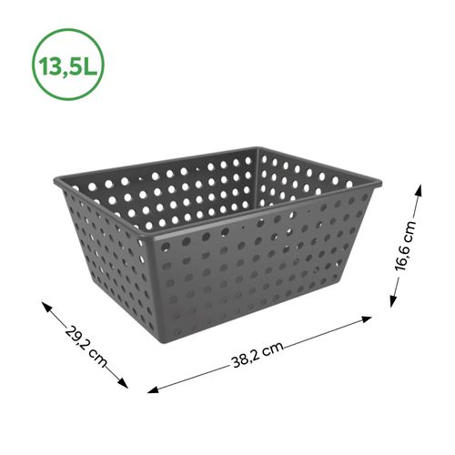 Cesta Maxi Cinza Chumbo Coza 39x30x17 cm