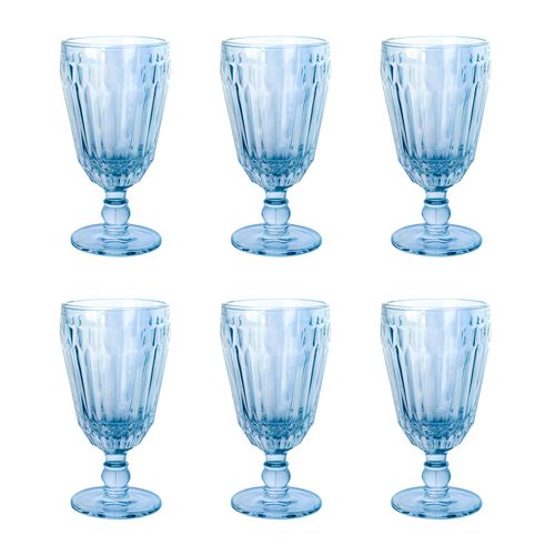 Jogo de Taças Bretagne  Azul Luster 330 ml com 6 Peças L'Hermitage
