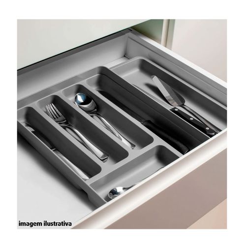 Organizador de Talheres para Gaveta Logic OU Chumbo 26x34x5 cm