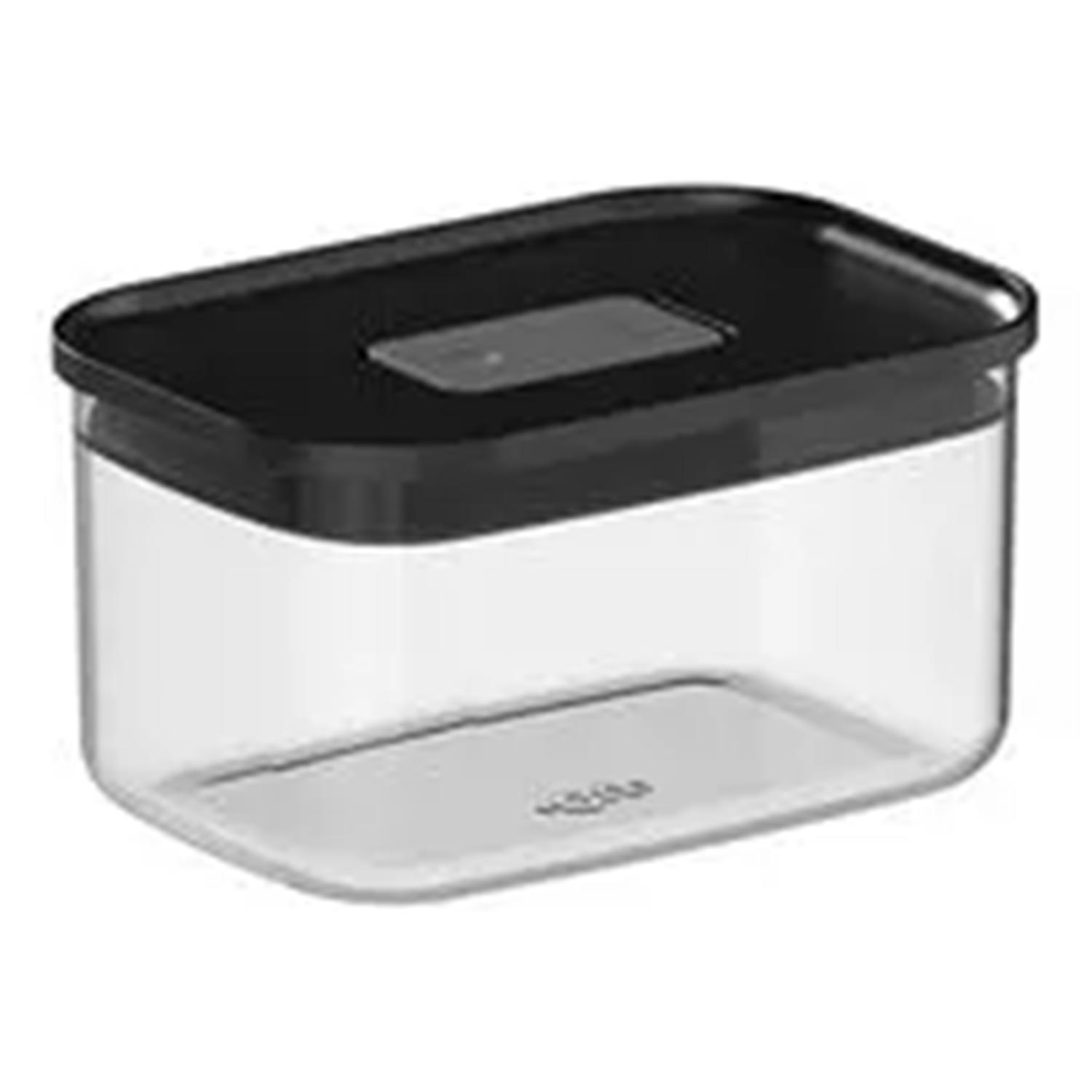 Pote Hermético Retangular Duo Lock 650 ml com Tampa Preta