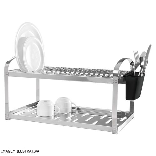 Escorredor Supremo para 20 Pratos em Aço Inox Brinox