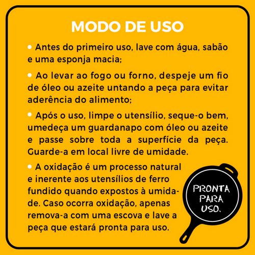Caçarola Redonda em Ferro Fundido 2,2 Litros Fumil