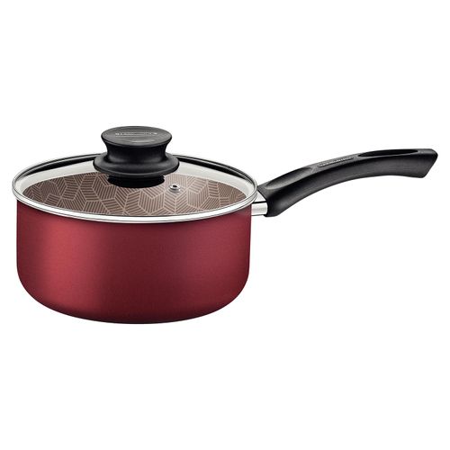 Panela Paris Tramontina 2 Litros em Alumínio 16 cm com Tampa de Vidro Vermelha