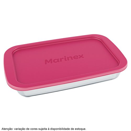 Assadeira Refratária Retangular Marinex 2,2 Litros com Tampa