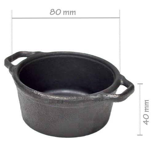 Mini Caçarola 100 ml em Alumínio 8 cm com Alça de Ferro Fumil