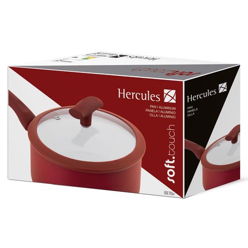 Panela Soft Touch Hércules 20 cm com Fundo de Indução Vermelha