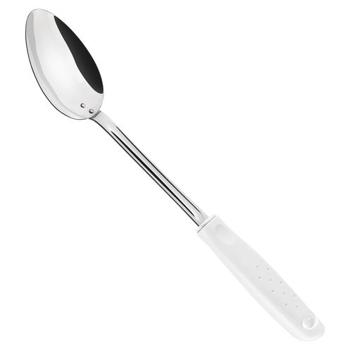 Colher para Arroz Utilità Tramontina em Aço Inox com Cabo Branco em Polipropileno