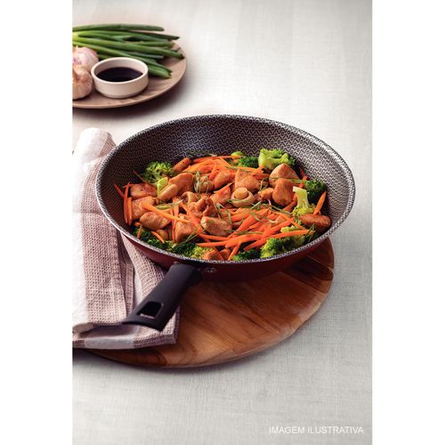 Panela Wok Loreto Tramontina 28 cm em Alumínio Vermelha