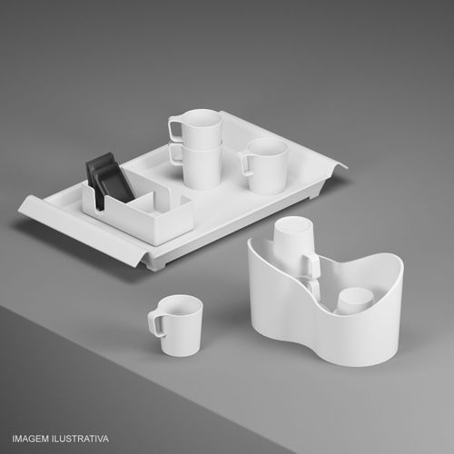 Bandeja Casual Coza Pequena Branca 34x19 cm
