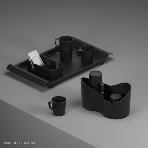 Bandeja Casual Coza Pequena Preta 34x19 cm
