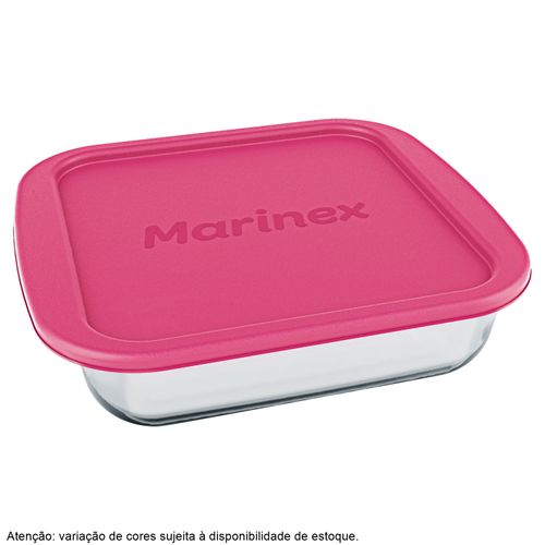 Assadeira Refratária Quadrada Marinex 1,1 Litros com Tampa