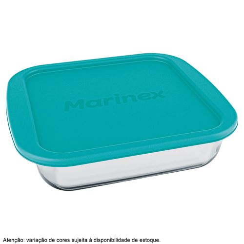 Assadeira Refratária Quadrada Marinex 1,1 Litros com Tampa