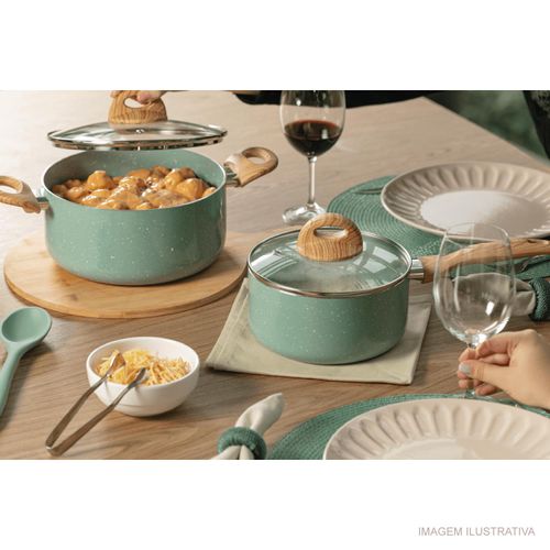 Conjunto de Panelas Ceramic Life Brinox com 6 Peças Botanika