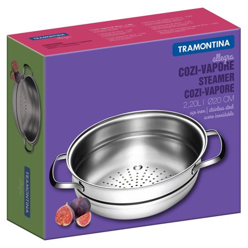 Cozi Vapore Allegra Tramontina 20 cm 2,15 Litros em Aço Inox