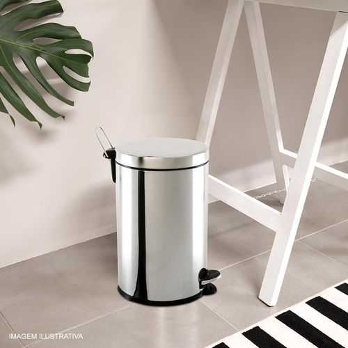 Lixeira Brinox com Pedal 12 Litros em Aço Inox