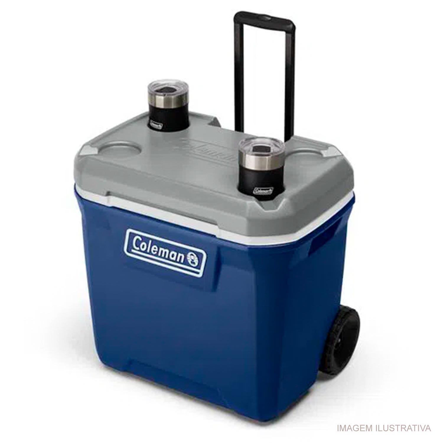 Caixa Térmica Lakeside Coleman 61,5 Litros com Rodas Azul