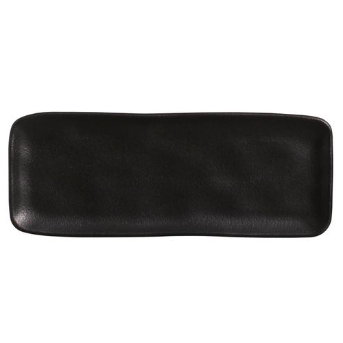 Travessa Retangular Orgânica Preta Matte Porto Brasil 33x13 cm