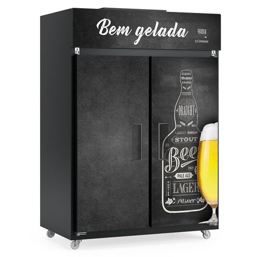 Mini-Câmara de Bebidas GMCB-2P PR Gelopar 1421 Litros 220v