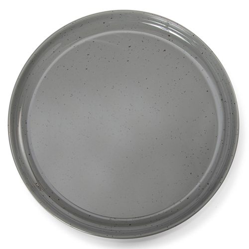 Prato de Sobremesa Goumet Mix 20 cm Melamina Cinza Areia