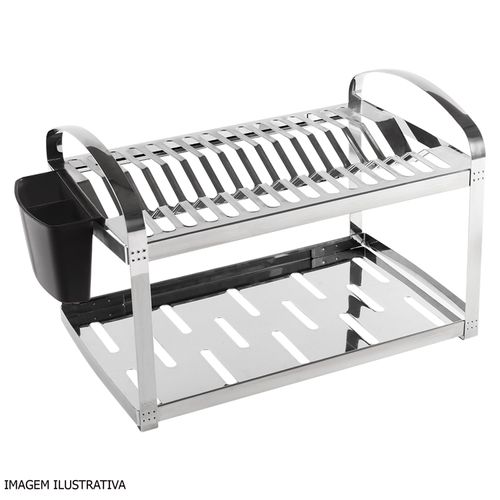 Escorredor Supremo Brinox para 16 Pratos em Aço Inox