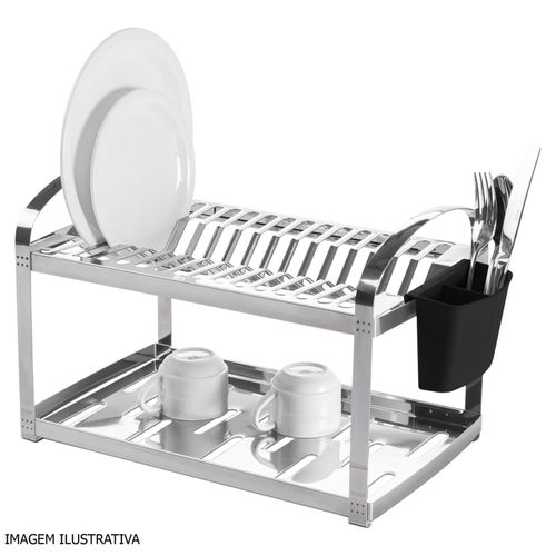Escorredor Supremo Brinox para 16 Pratos em Aço Inox