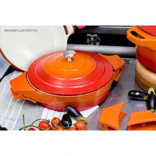 Caçarola Baixa 24 cm 2,4 Litros em Alumínio com Revestimento Cerâmico Le Cook