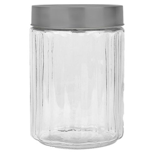 Pote de Vidro Sleek com Tampa de Aço Inox 1,2 Litros