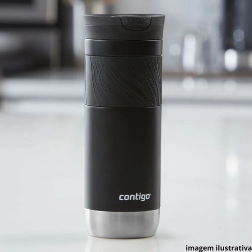 Copo Térmico Snapseal Byron Contigo 591 ml Preto em Aço Inox