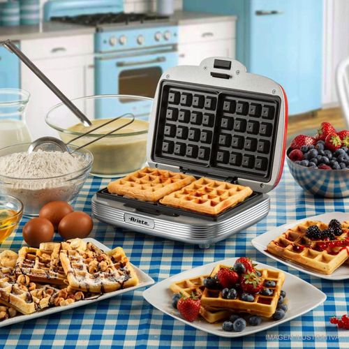 Máquina Waffle Retro Party Time Ariet Vermelha 127v