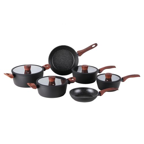 Conjunto de Panelas Brinox Antiaderente Ceramic Life 6 Peças Sirius com Indução Preto