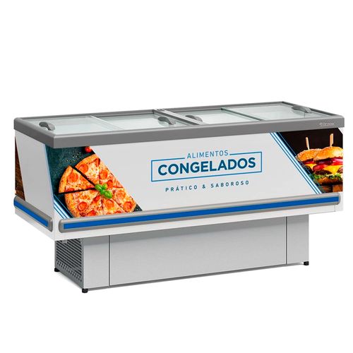 Ilha Expositor de Congelados Dupla Ação Plus GESV-190R BR Gelopar 520 Litros 220v
